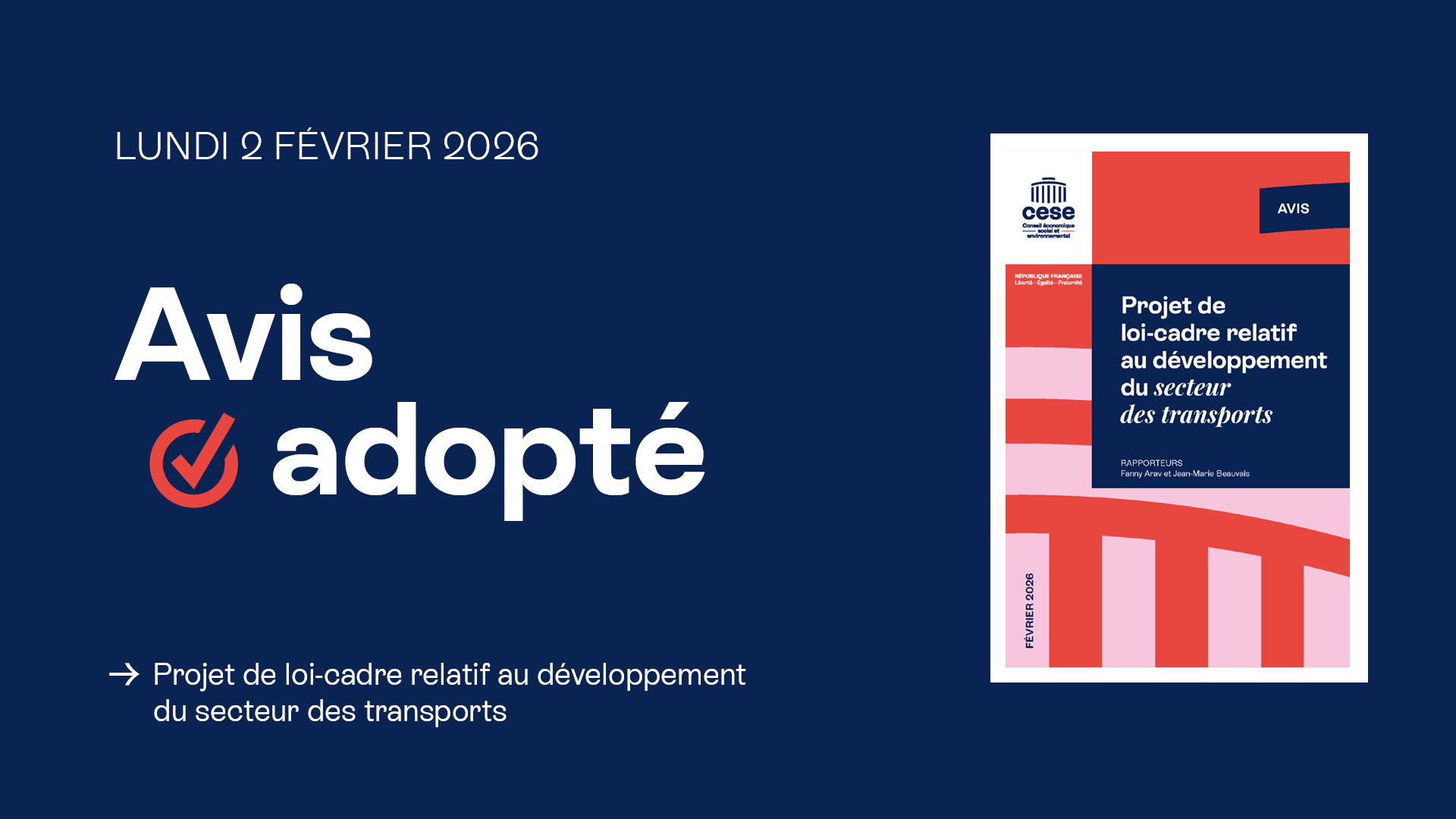 Loi-cadre sur le développement des transports : le CESE appelle à une mobilité durable pour tous les territoires.